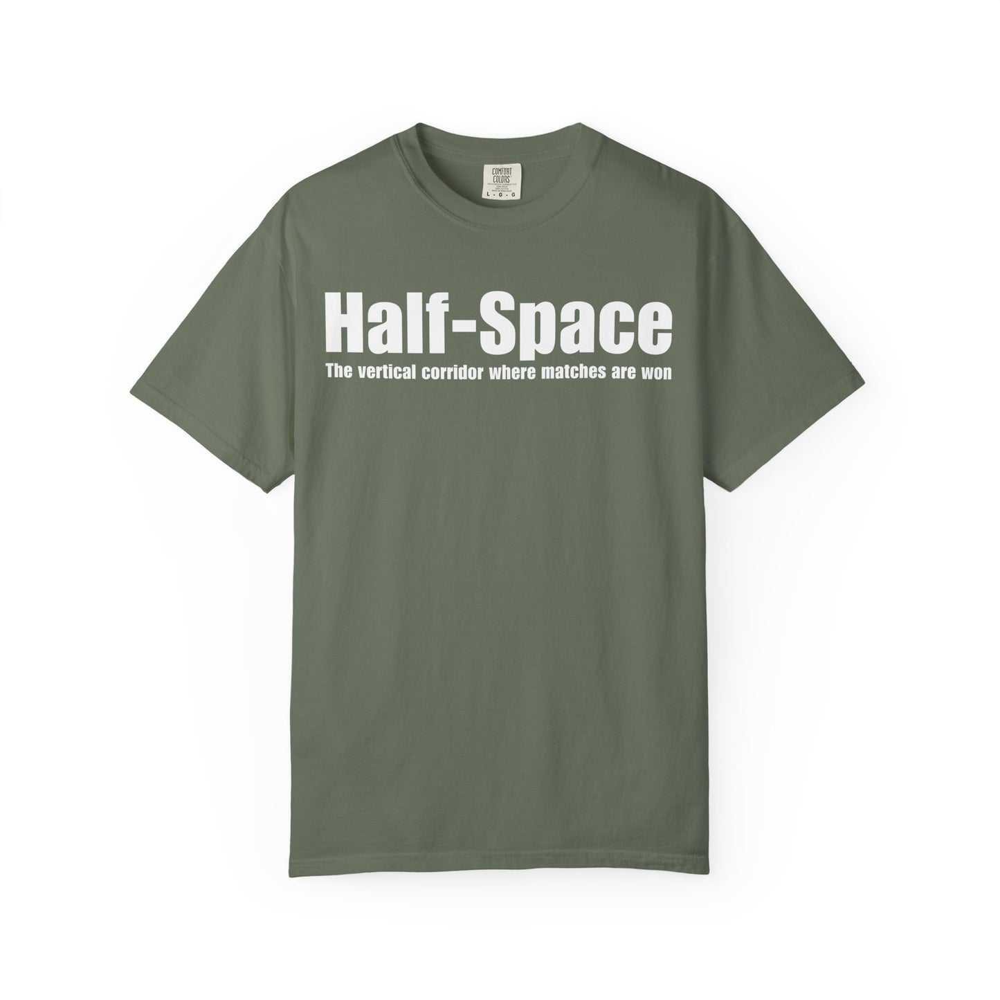 Half-Space T-Shirt — "The vertical corridor where matches are won" Graphic Tee