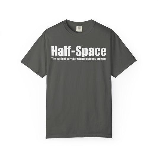 Half-Space T-Shirt — "The vertical corridor where matches are won" Graphic Tee