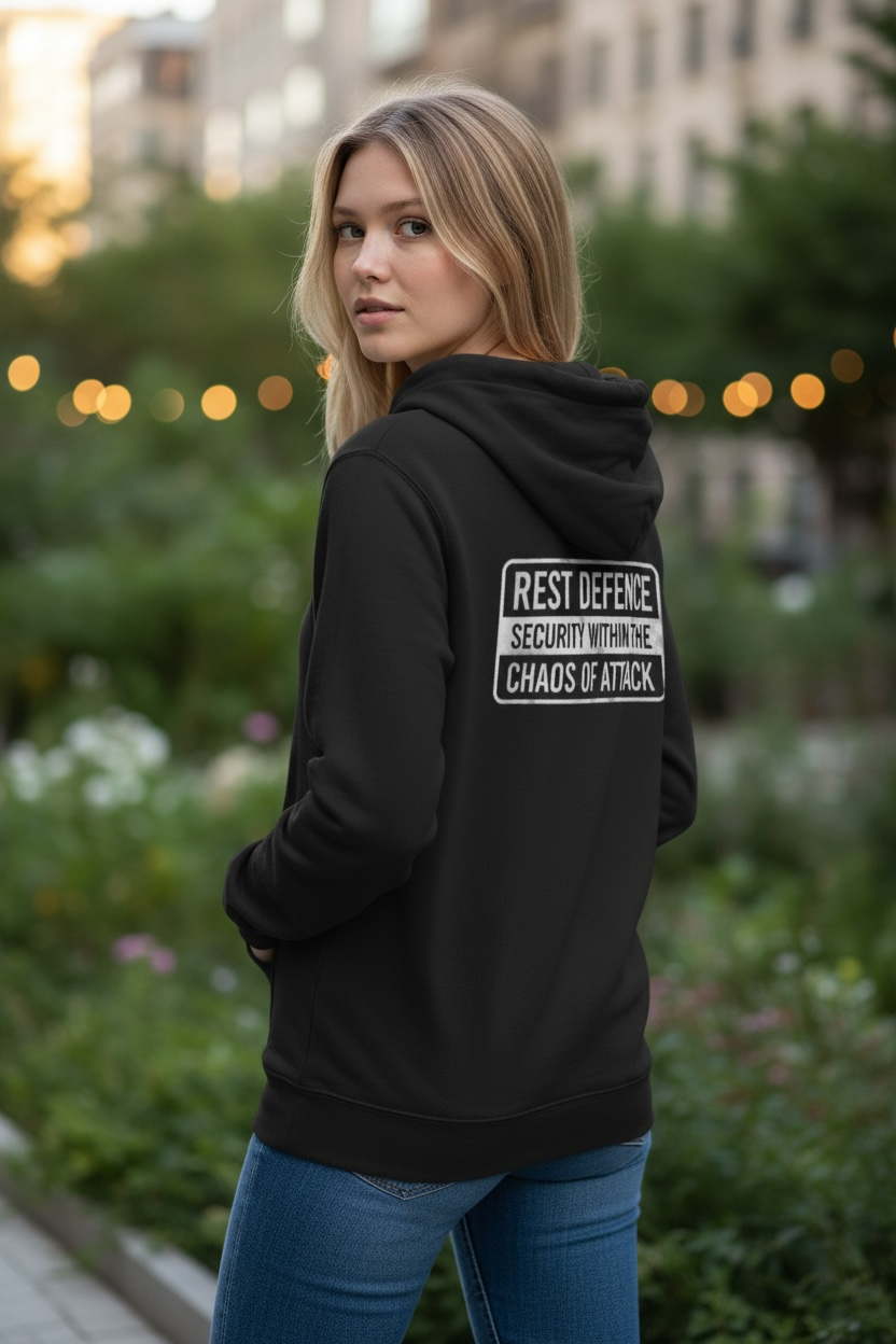 Rest Defence Security Within The Chaos Of Attack Hoodie