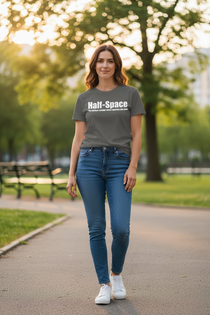 Half-Space T-Shirt — "The vertical corridor where matches are won" Graphic Tee